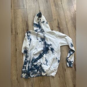 Outerknown Blue and White Tie-Dye Hoodie